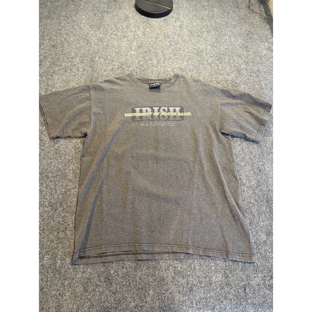 Vintage Notre Dame Fighting Irish Shirt Mens Large‎ Gray College Football 90s